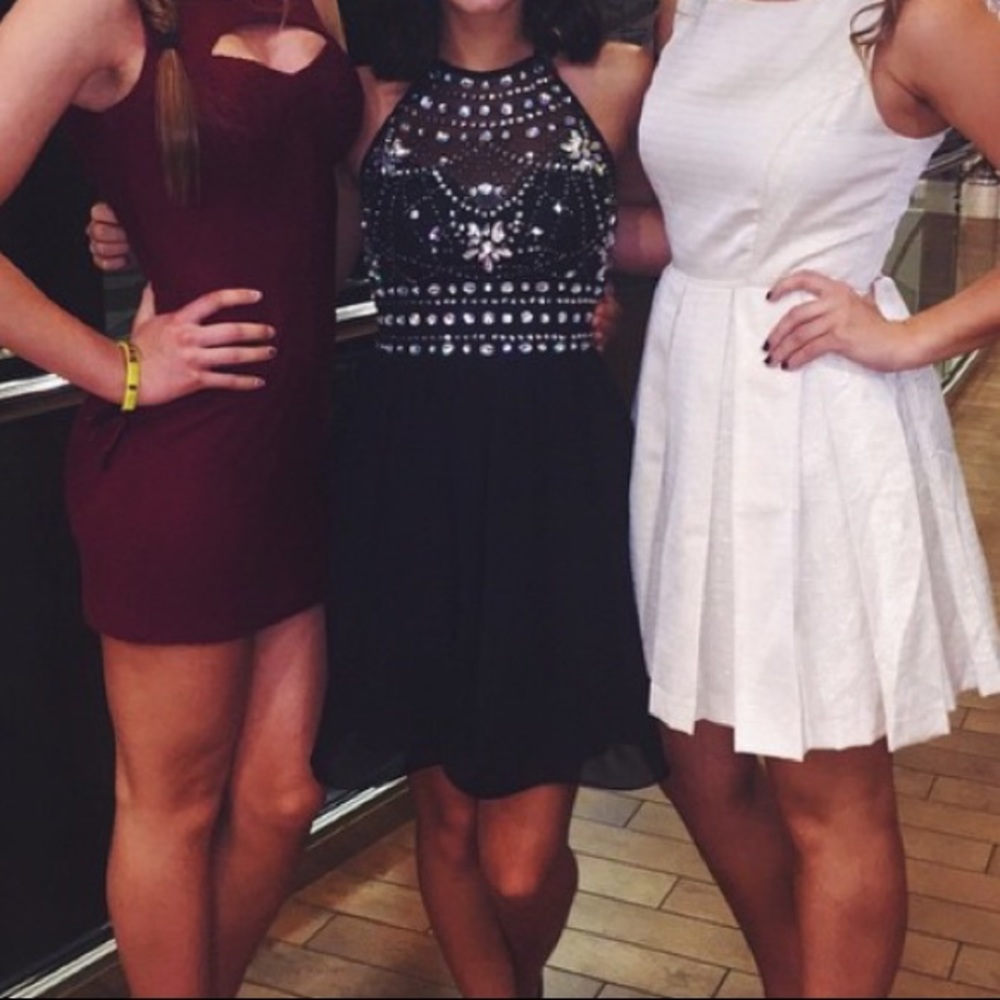 Black halter neck dress